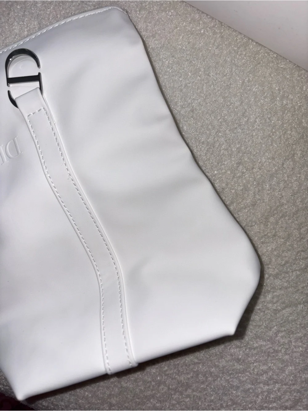 Dior White Leather Fold-Over Clutch ,Le Bane hand cream-jadore mini perfume